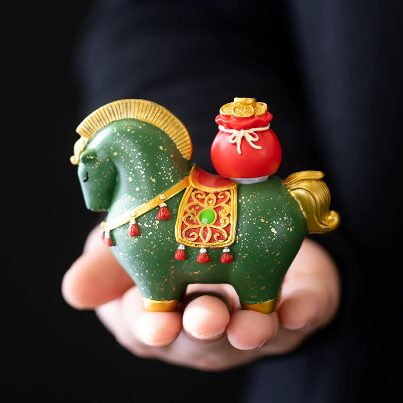Новый китайский стиль связан с деньгами и успехом, креативные конские украшения, чайные изделия, украшения для чаепития, открывающий стол для чая