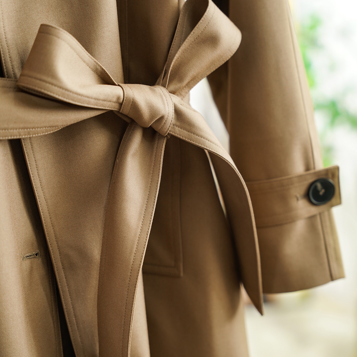 Fashionable Suit Collar Mid-Length Windbreaker Jacket for Women 0807