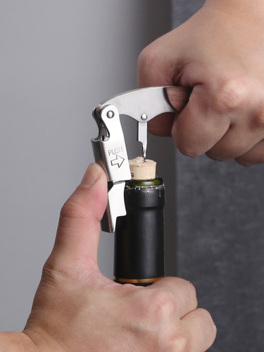 Stainless steel wooden handle seahorse knife champagne wine bottle opener multi-purpose bottle opener shrimp head knife portable wholesale