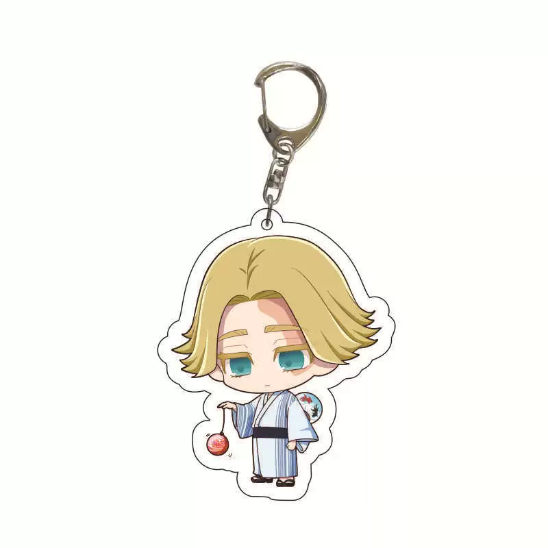 Acrylic Chibi Keychain Set, 55 mm Metal Clasp, 9 Cute Designs (Random Color)