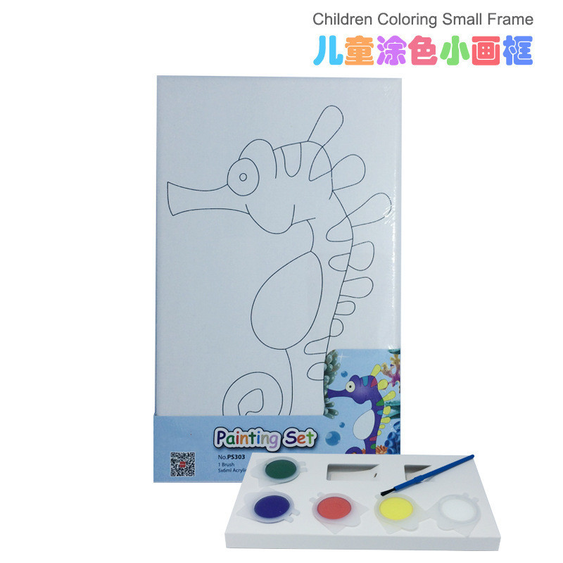 Tablero de colorear para niños con marco de fotos colorido, el fabricante suministra un juguete de caballito de mar para bebés, pizarra blanca creativa para colorear.