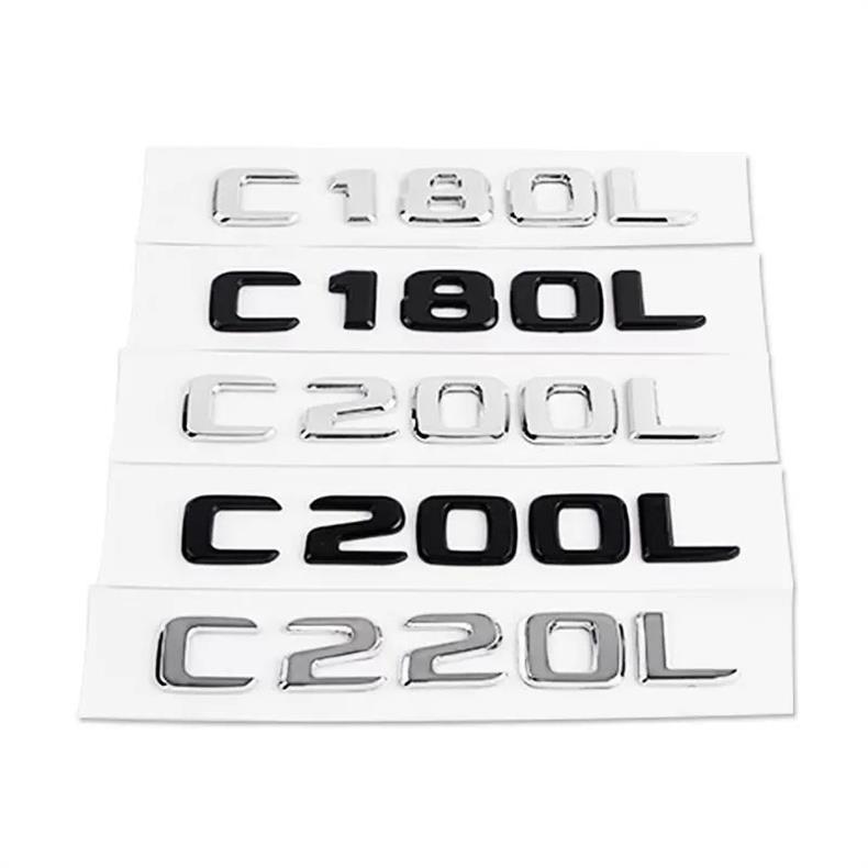 Mercedes-Benz E300L C260L C200L rear emblem, custom lettering for car decoration, E-Class and C-Class black rear car sticker