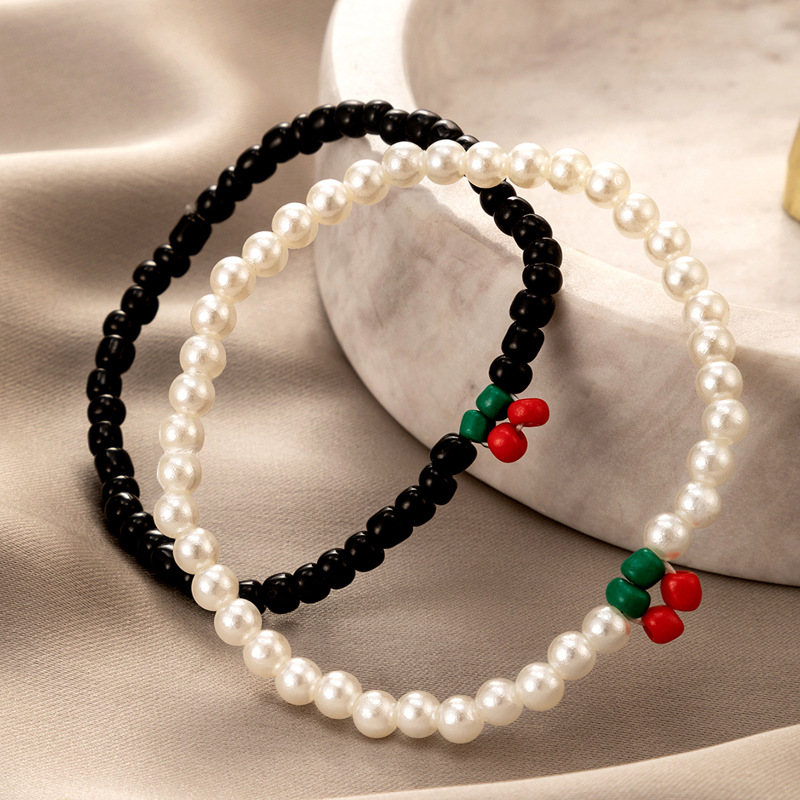 Ethnic Style Pearl Color Beaded Cherry Couple Bracelet Set display picture 2