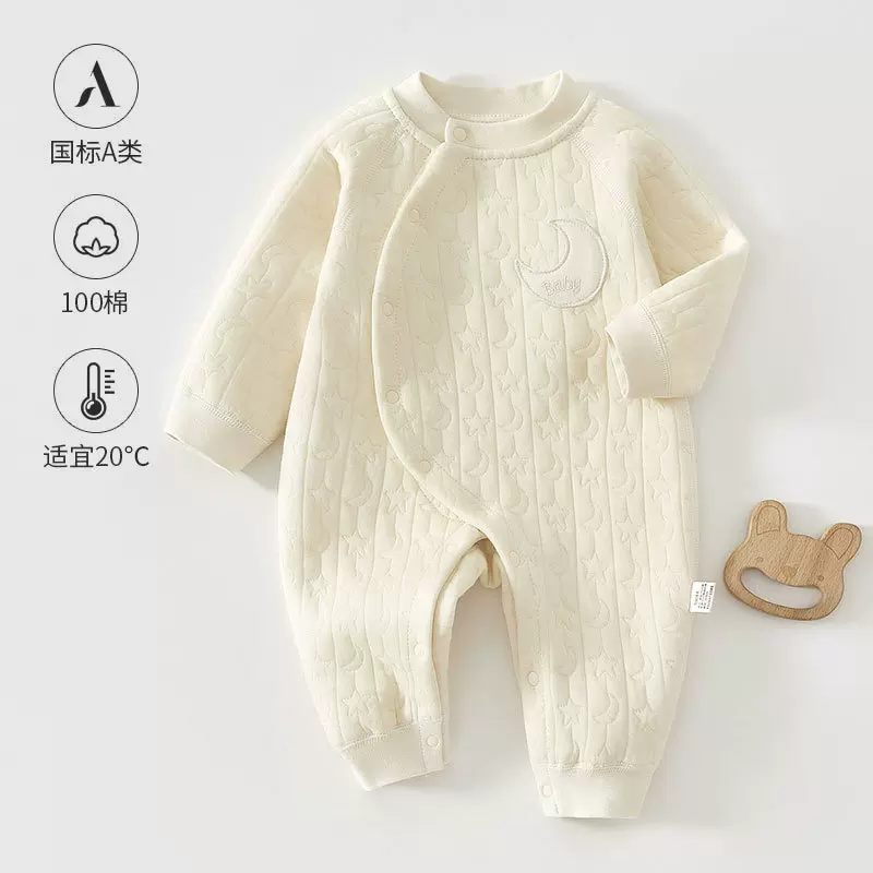 加厚夹棉连体衣新生婴儿衣服冬装男女宝宝秋冬季爬服儿童保暖哈衣