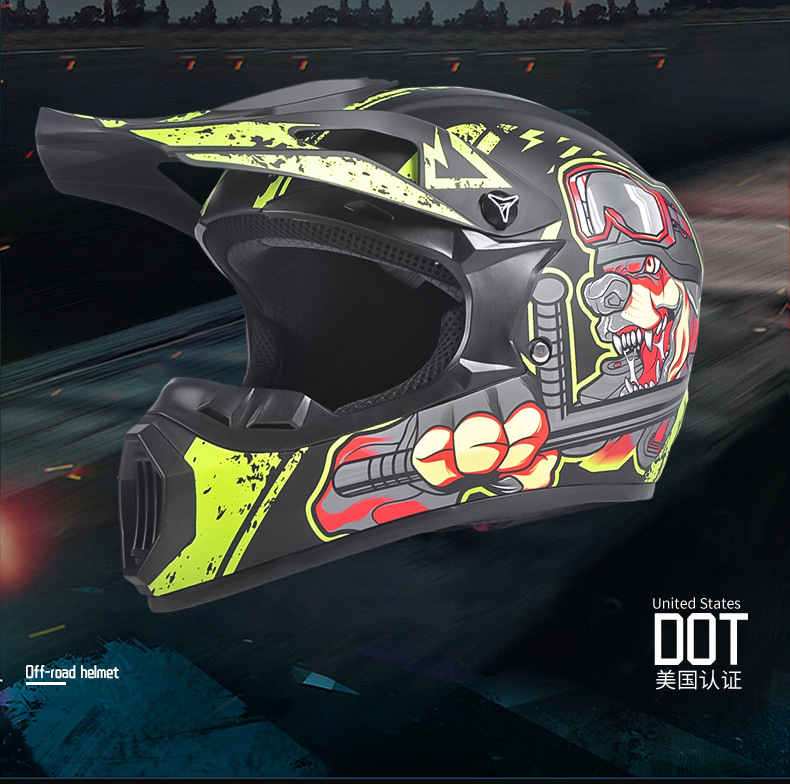 Cross-Border Exclusive Supply of Dot Motorcycle Helmets, Off-Road Helmets, Mountain Bike Full-Face Helmets, Go-Kart Downhill Bicycle Safety Helmets