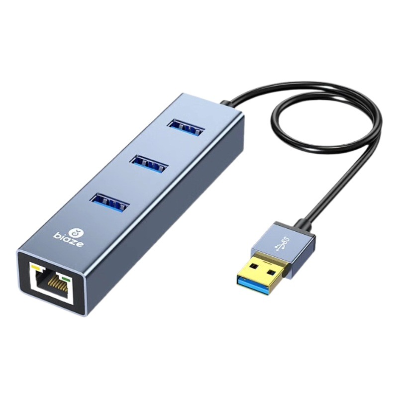 Biaz USB3.0 divisor gigabit con cable Nic convertidor de puerto de red HUB ZH2-0.5m