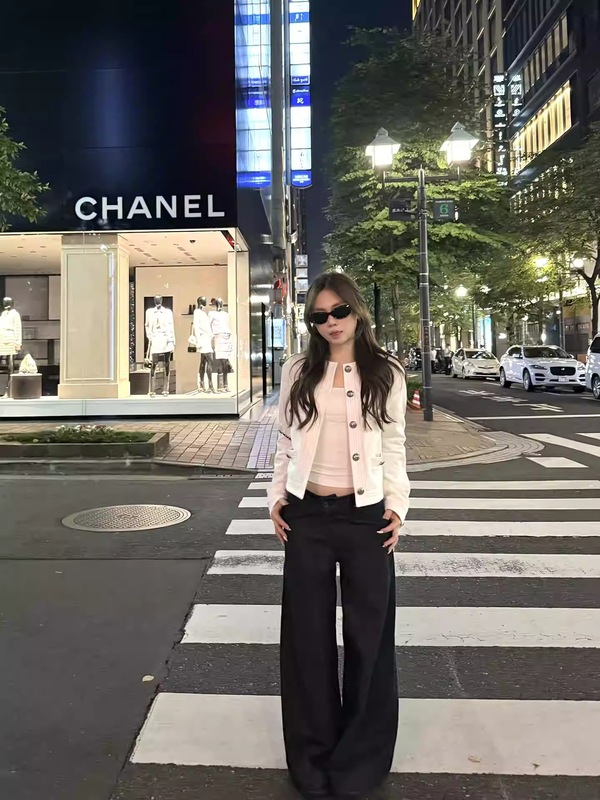 白色明线撞色小香风牛仔短外套女秋装韩系夹克|undefined