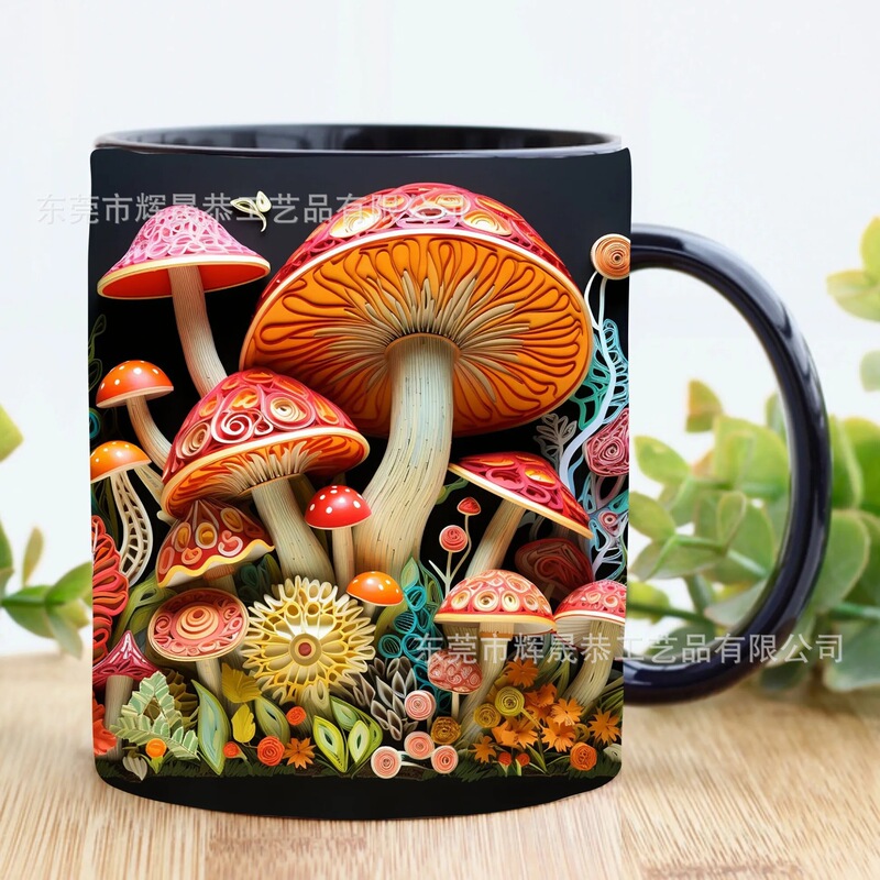 国境を越えた新しい陶磁器3dマジックムッシュルームMugマグカップ創造空間多目的マグカップ|undefined