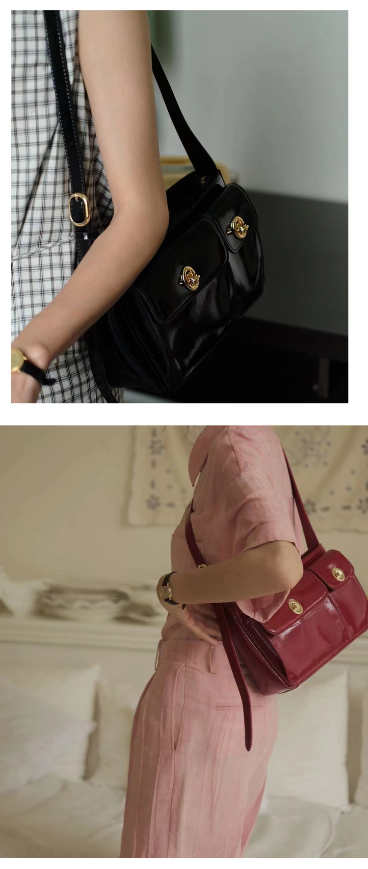 Single shoulder crossbody leather for women 2024 new high-end niche messenger with multiple pockets twin bag_voghion.com