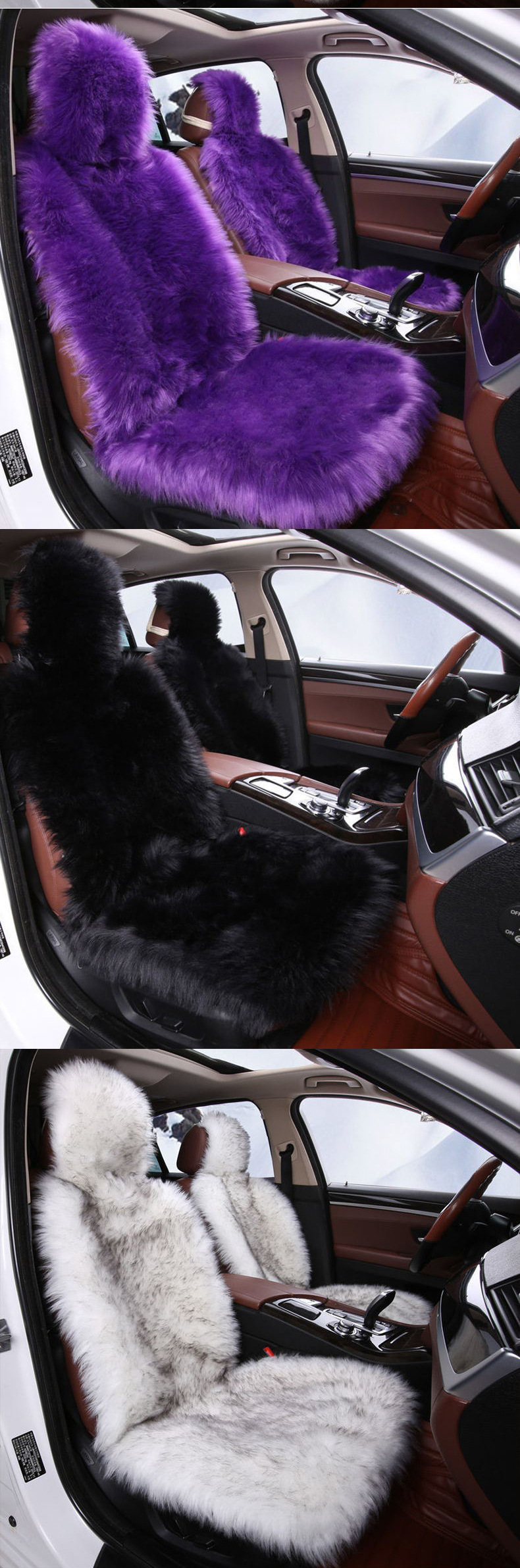 Winter Car Seat Cushion New Imitation Wool Plush Car Seat Cushion with Backrest Universal Seat Cushion Seat Cover Wholesale
