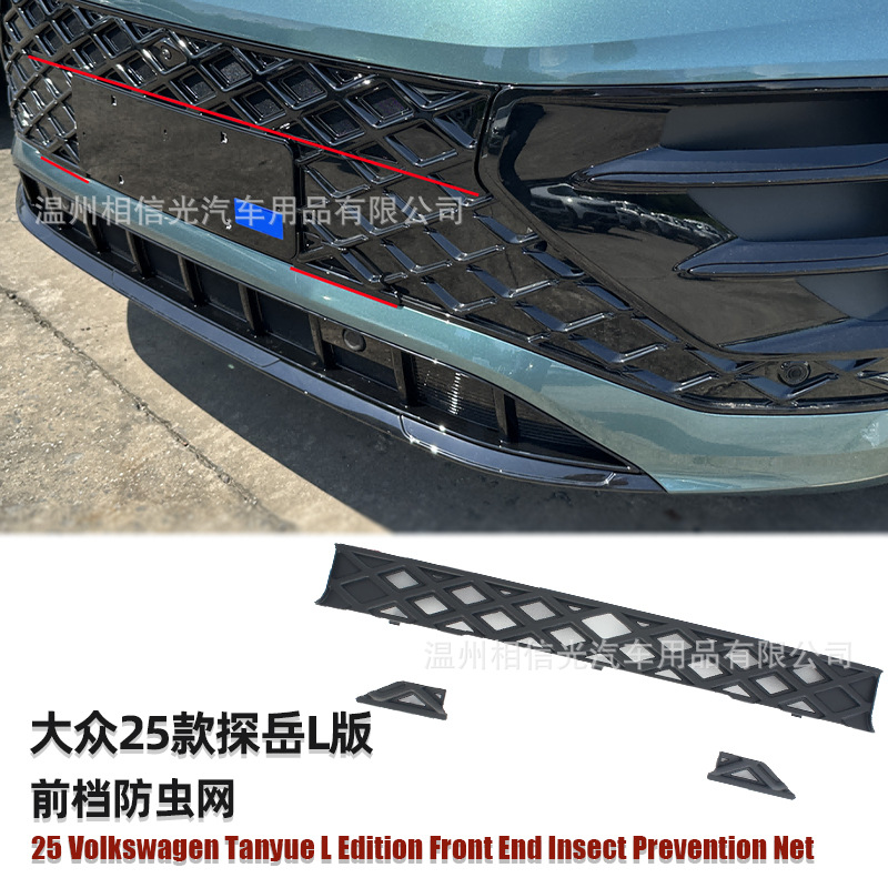 Suitable for 25 Models of Tanyue L/High-End Front Insect-Proof Net Car Exterior Decorative Parts Painted Black Carbon Fiber Modification