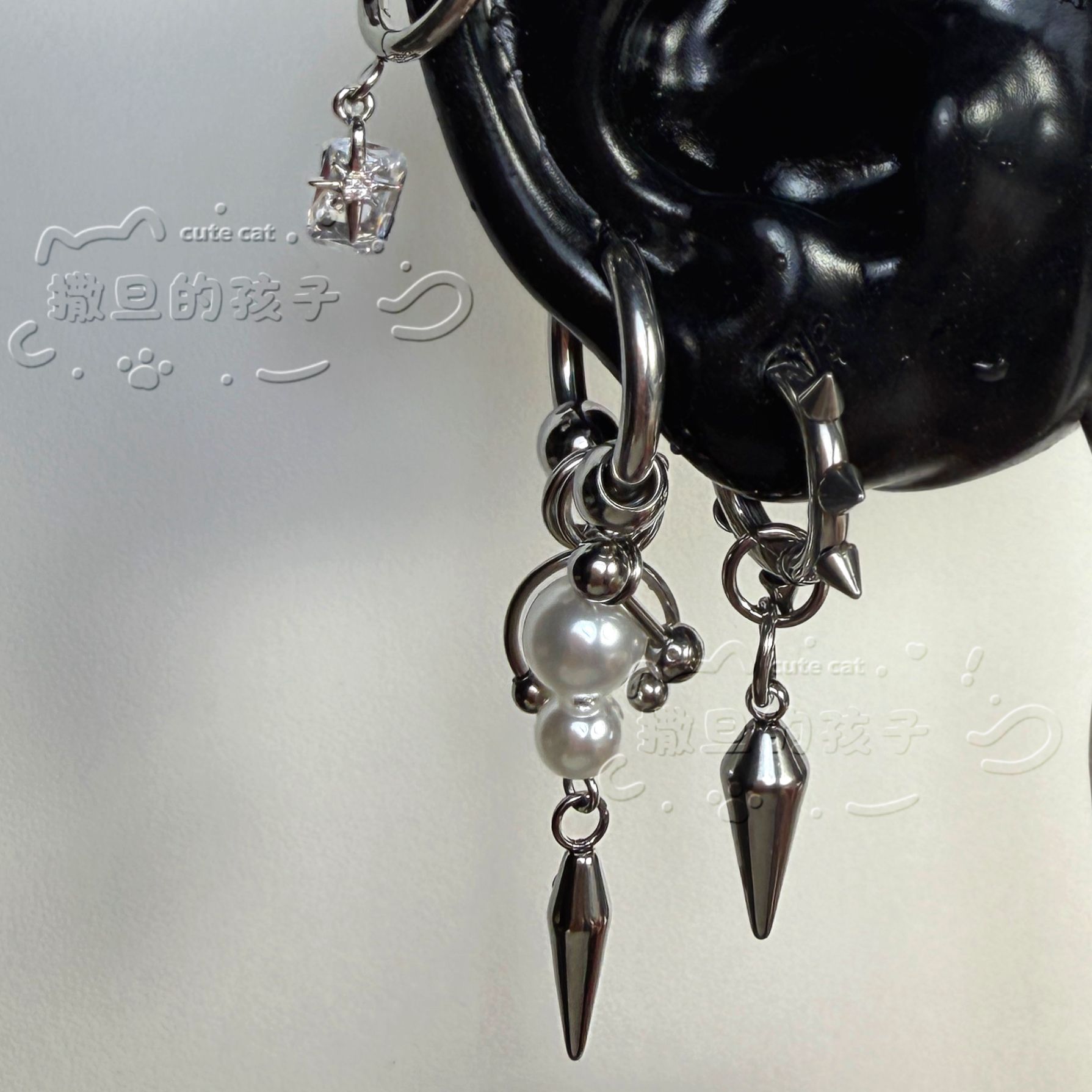 Pointed titanium steel lip stud product view