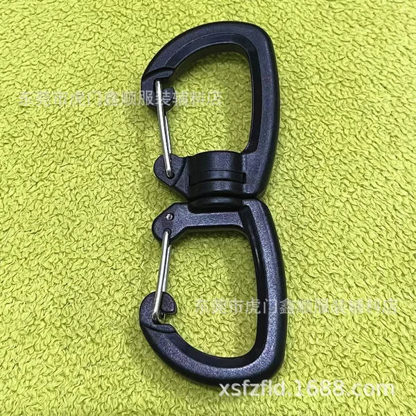 In Stock 9.2cm Long Plastic Carabiner Plastic S-Shaped Hook Figure-Eight Hook with Iron Hanging Buckle Double-Headed Hardware Hook