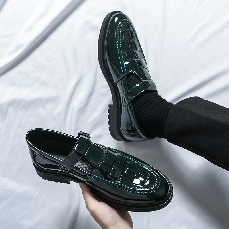 Transfronterizos de verano de tamaño grande nuevos zapatos de cuero casuales de moda zapatos de Lefour ventilados sandalias de cuero hueco