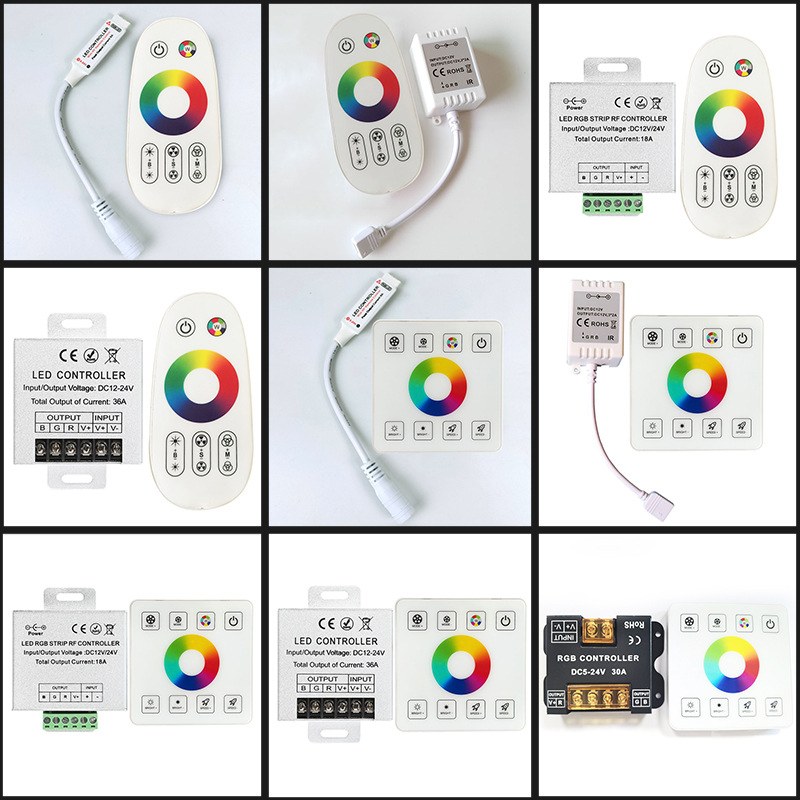 新款随意贴86触摸面板遥控RGB灯带控制器RGBWC灯条大功率RF调光器