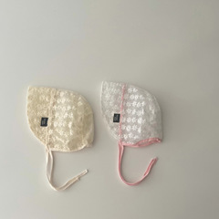 秋南 嬰兒帽子夏季薄款女寶寶公主帽護囪門防曬新生兒胎帽宮廷帽