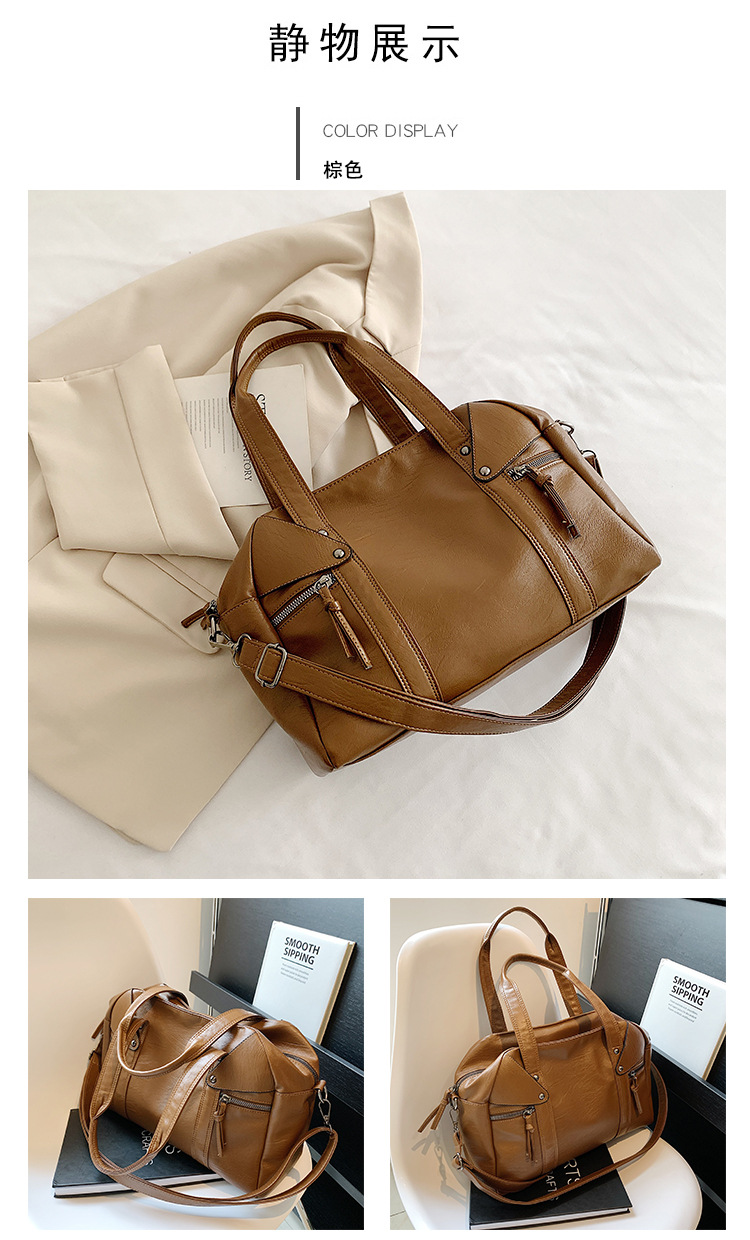 European and American cross-border fashion women's bag 2024 Spring new women's handbag, single-shoulder crossbody bag, simple tote bag undefined