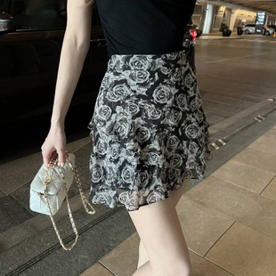 Tweed Style Belly-Covering Fashionable Short Skirt Summer New High-Waist Slimming Look Ruffled Elegant Short Skirt