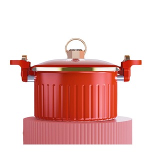 Red Roman Stew Pot Double-Eared Micro-Pressure Cooker Company Gifts to Customers for Store Celebrations and Holiday Openings
