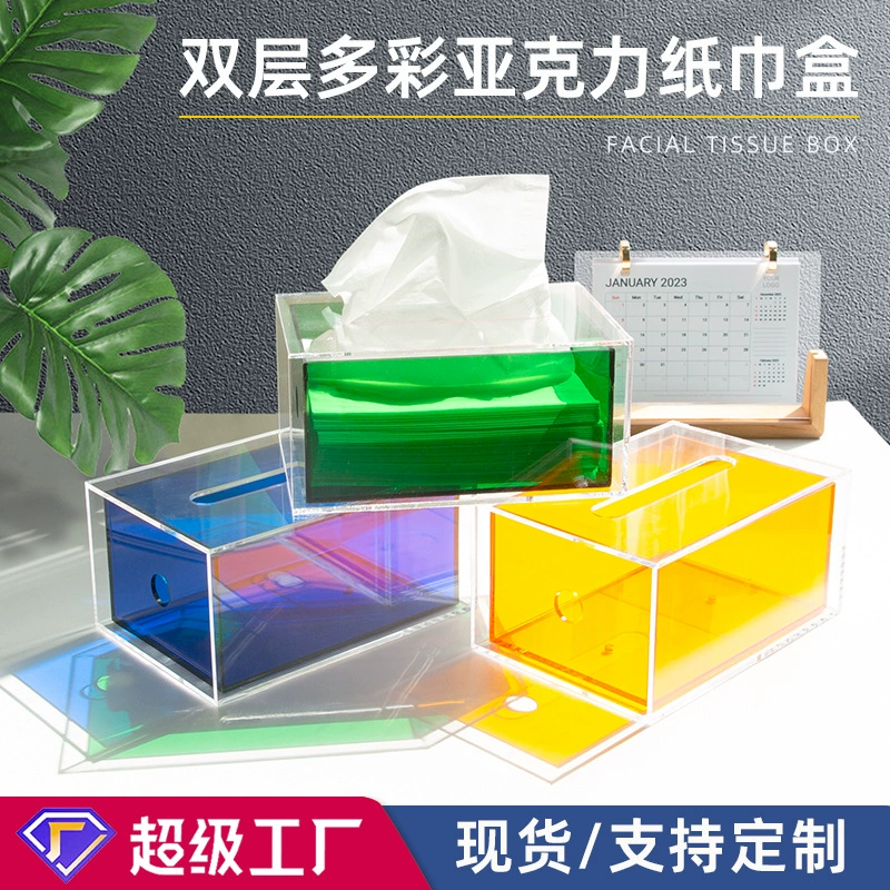 Креативная прозрачная акриловая коробка для салфеток для гостиной стеллаж для салфеток Простой Легкий роскошный стиль журнальный столик коробка для хранения салфеток современный