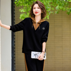 2025新款中老年时尚卫衣宽松洋气上衣运动服两件套妈妈秋装套装女