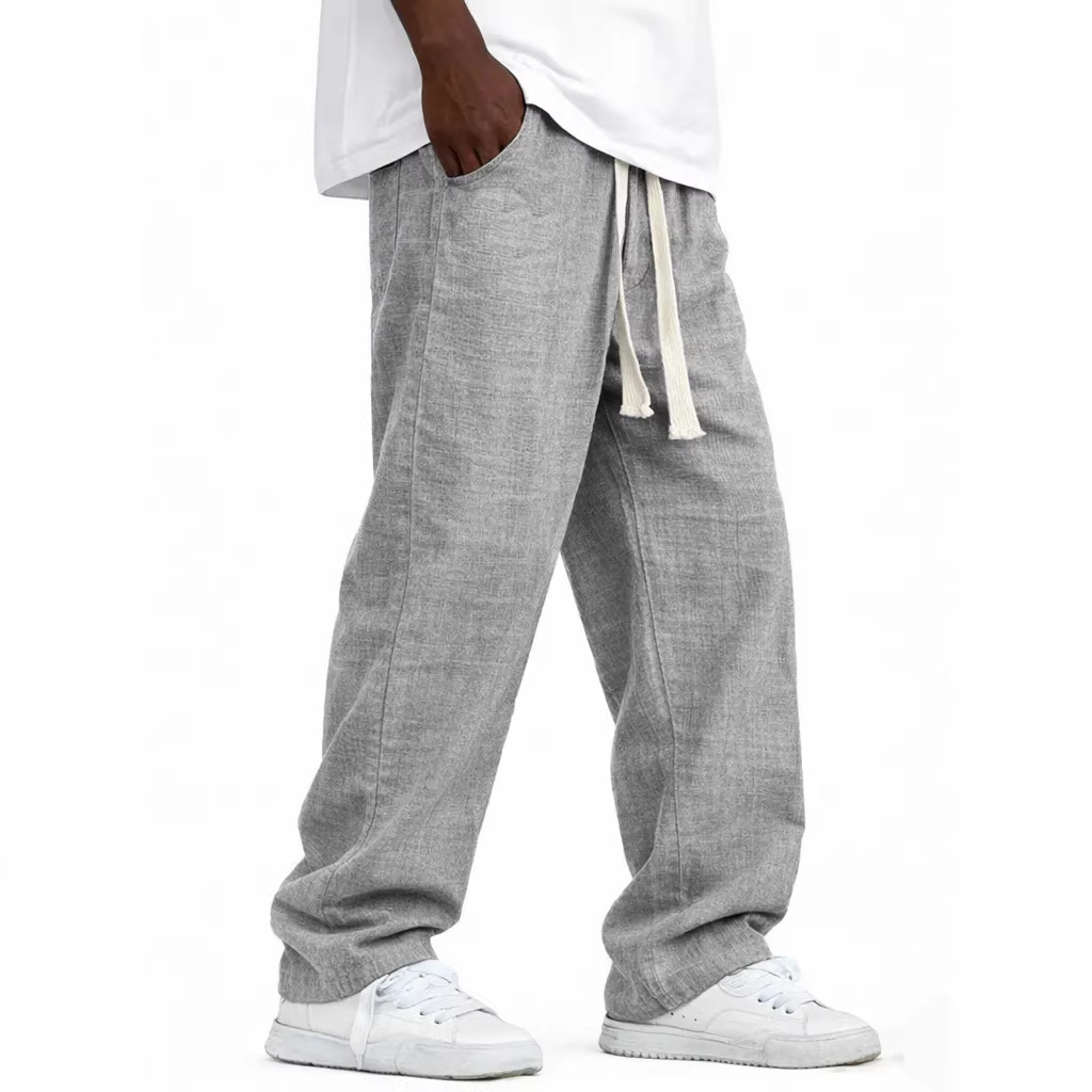 Sommerliche Freizeithose für Herren – Leichte Leinenmischung, gerades Bein, atmungsaktiv und bequem, in verschiedenen Farben erhältlich, auch für große Größen._voghion.com