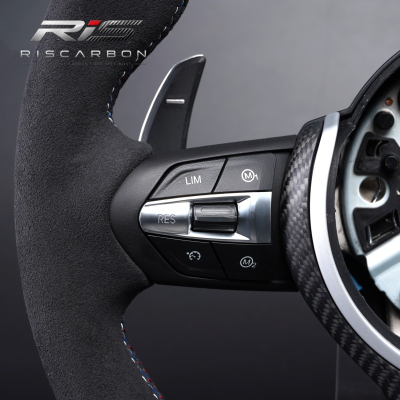 Suitable for Bmw Mp Suede Leather Blue Label Carbon Fiber Steering Wheel F30 F10 F25 E70E71E90F20E82