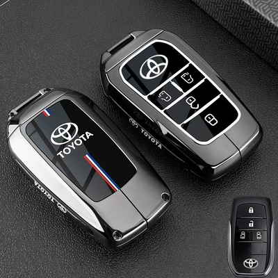 Suitable for 2027 Toyota Sienna key case, Wilfa, Sienna, Granvia, Alphard car metal shell buckle for men (Static Rod/Key Bag) - smart-4-key-gunmetal-black-single-shell