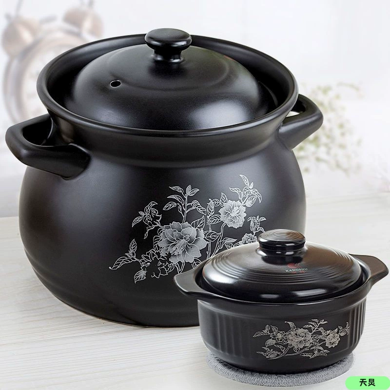 Суповая кастрюля, кастрюля, устойчивая к высоким температурам суповая кастрюля, керамическая кастрюля большой емкости, суповая кастрюля на открытом огне, суповая кастрюля с прямым газовым горением, кастрюля для каши