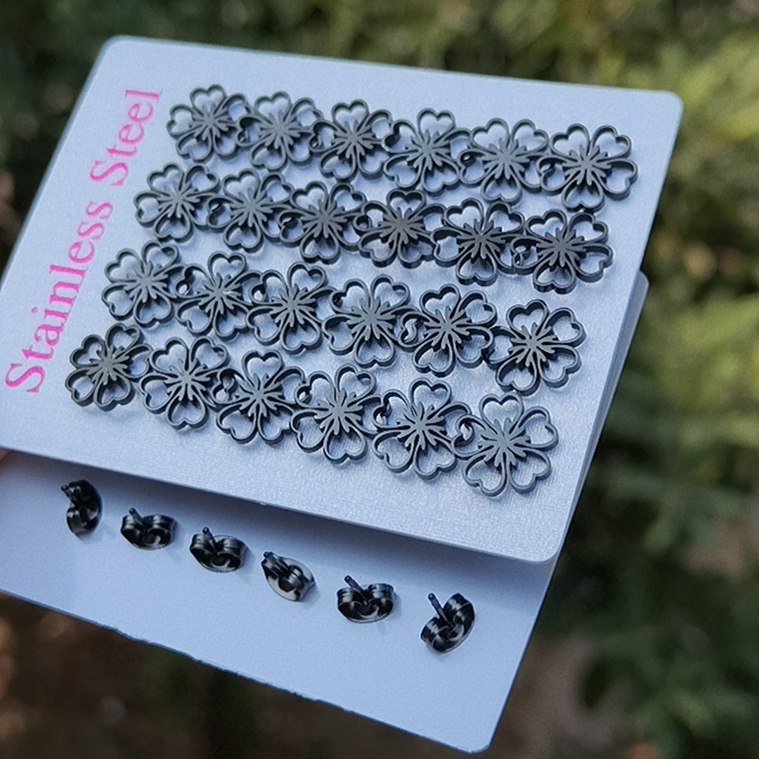 Moda y acero inoxidable simple, con pendientes redondas de zircon, auriculares con agujeros para los oídos, accesorios para los oídos exquisitos image 83