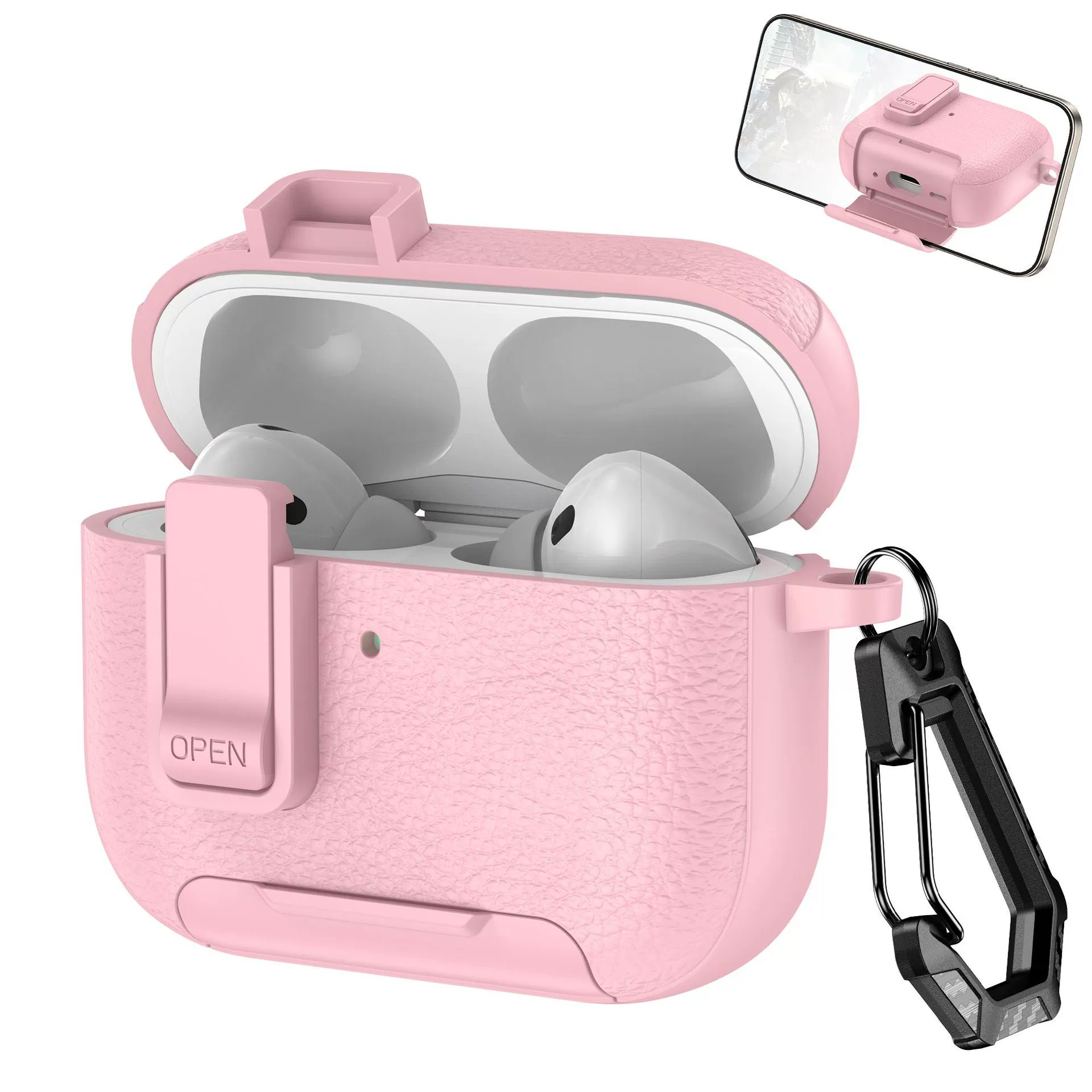 Подходит для наушников AirPods 4 раковина мобильного держателя замок Pro2 бизнес-мальчики наушники Pro3 простая кожаная отделка