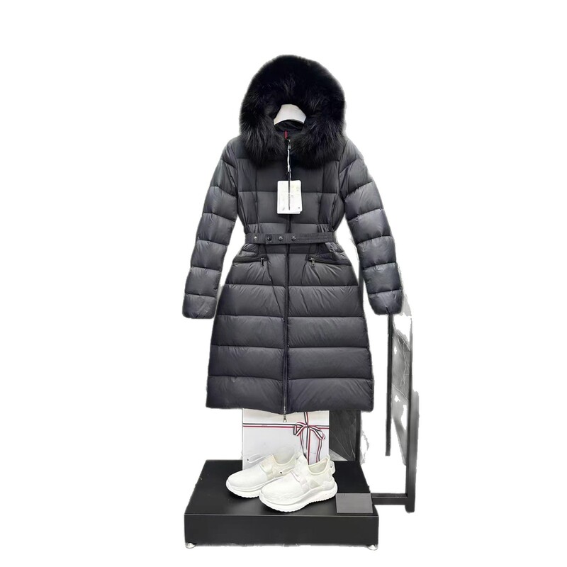 Bonding High Version Hooded down Jacket with Long Fur Collar, Long Winter down Jacket for Women with Fox Fur Hood