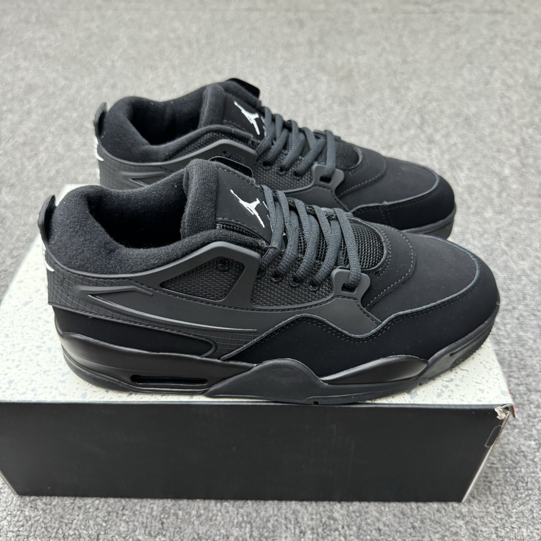 Putian estilo caliente aj4 RM marca compartida baja suela gruesa negra y amarilla aumento hombres y mujeres retro campus pareja zapatos deportivos comercio exterior