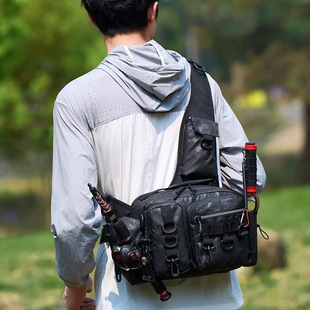 New Outdoor Lure Bag Multifunctional Shoulder Bag Waterproof Diagonal Lure Wild Fishing Rod Storage Fishing Gear Bag
