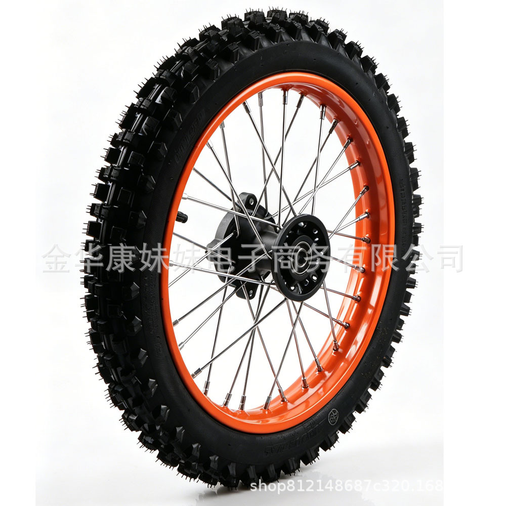 Off-Road Motorcycle Front Wheel Orange 60/10014 C Butterfly, Suitable for Off-Road Electric Motorcycles, Off-Road Motorcycles