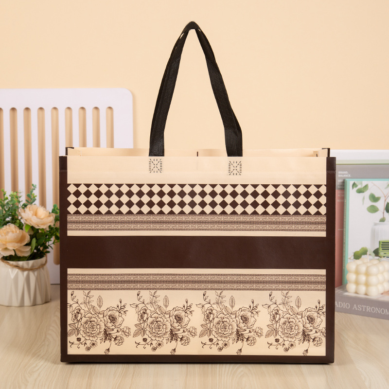 Bolsas no tejidas retro, bolsas de compras portátiles clásicas, bolsas de promoción para llevar, impresión en color, bolsas de embalaje laminadas, lugar de impresión