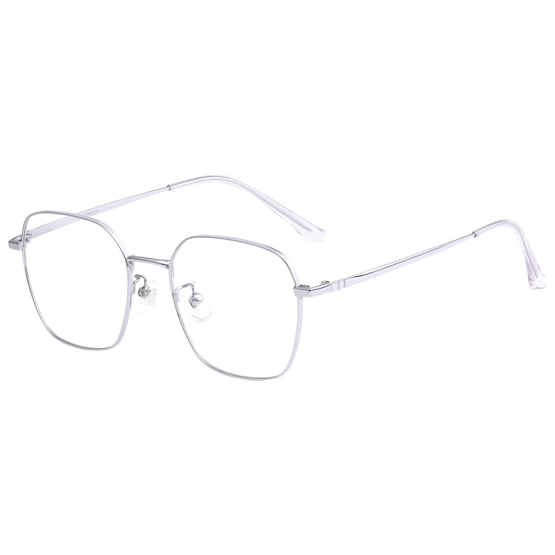 丹陽メガネ卸売り32227復古チタンフレーム女性ファッション多角形メガネフレーム男性平光近視メガネフレーム