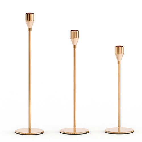 Cross-border European-style light luxury romantic wedding candle holder decorative gold black candle holder dining table candlelight dinner props