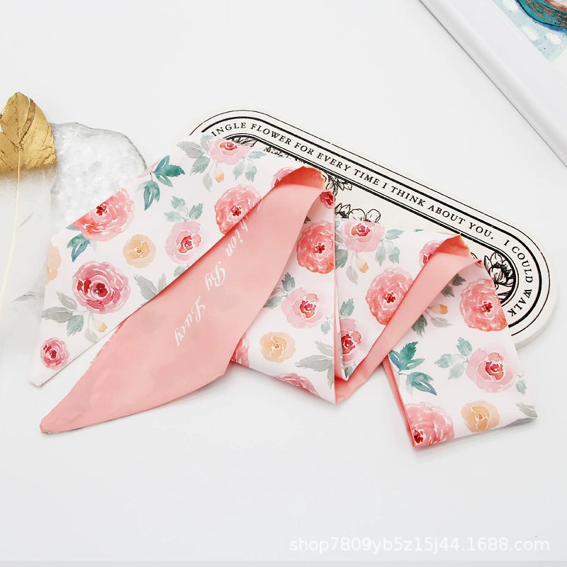 Universal headband with bow with letters, bag, floral print