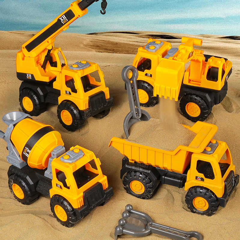 어린이 시뮬레이션 모델 시멘트 믹서 트럭 사다리 크레인 해변 엔지니어링 트럭 굴삭기 장난감 소년 선물