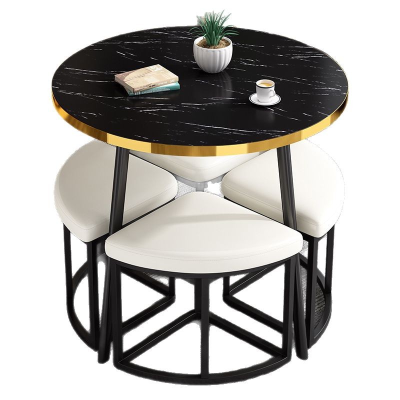 Oficina de recepción simple mesa de negociación silla combinación de té de leche puede almacenar área de descanso pequeña mesa de comedor redonda para huéspedes