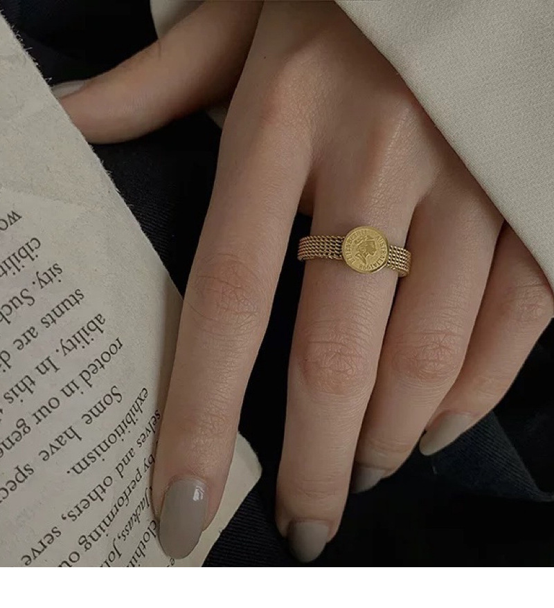 Fashion Geometric Titanium Steel Plating Rings 1 Piece