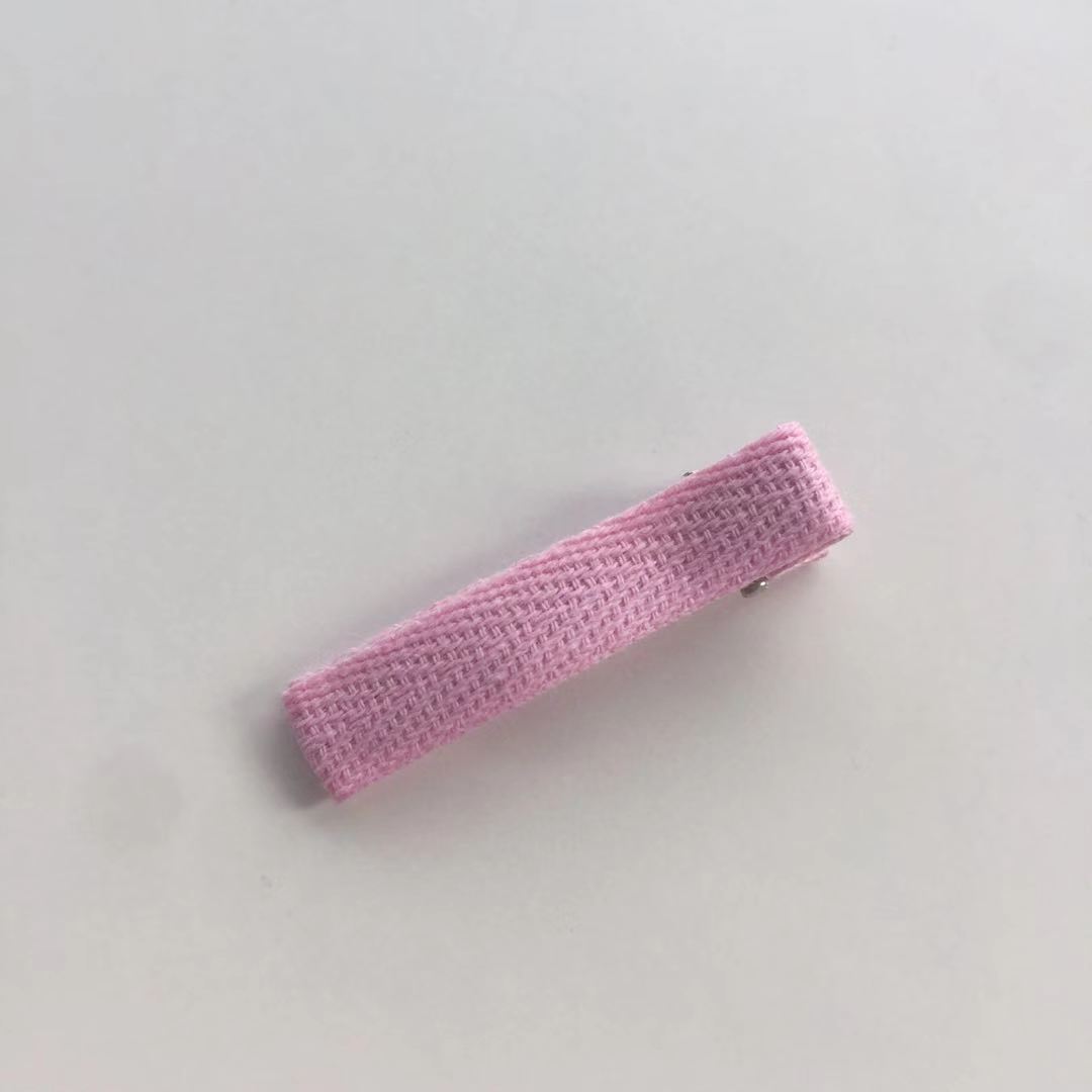 子供のヘアピン工場供給キャンディーカラーのヘリンボーン綿布オールインクルーシブダブルフォークカモノハシクリップ女の子アクセサリー卸売印刷