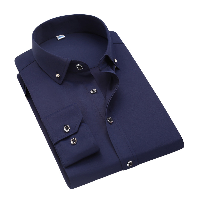 Camisas de hombre para primavera y verano, camisas de manga larga de alta gama para hombres de negocios para ir al trabajo, tela Oxford, cómodas, modernas y transpirables