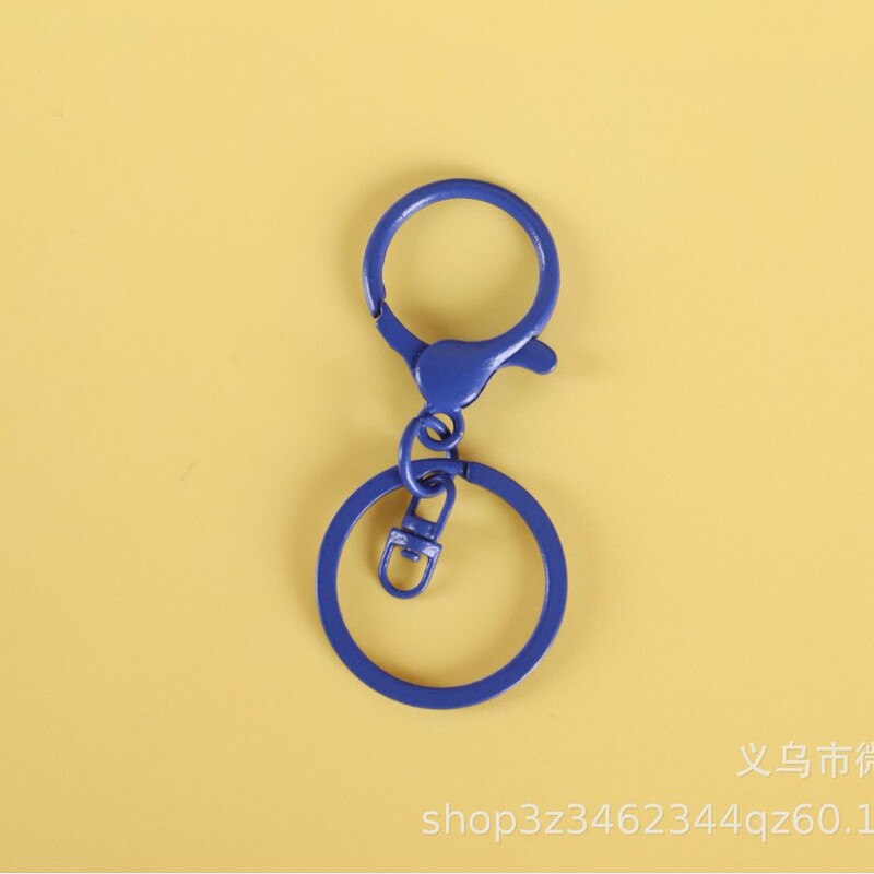 彩色烤漆钥匙圈锌合金8字龙虾扣3件套DIY钥匙扣箱包玩具挂扣配件|undefined