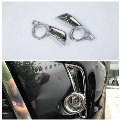 15 Highlander Front and Rear Fog Light Covers, Tail Light Frames, Mirror Eyebrows, and Window Trims Suitable for Toyota 18 Grille Modification (Şüşə kənarı xromları/moldingləri) - electroplating-18-front-fog-lamp-cover-2m