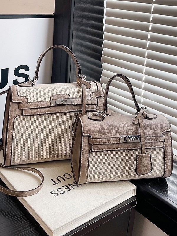 Bolsos para mujer 2025 nuevo estilo transfronterizo costura de color en contraste bolso Kelly de mano moda de alta gama bolso de mensajero de un solo hombro