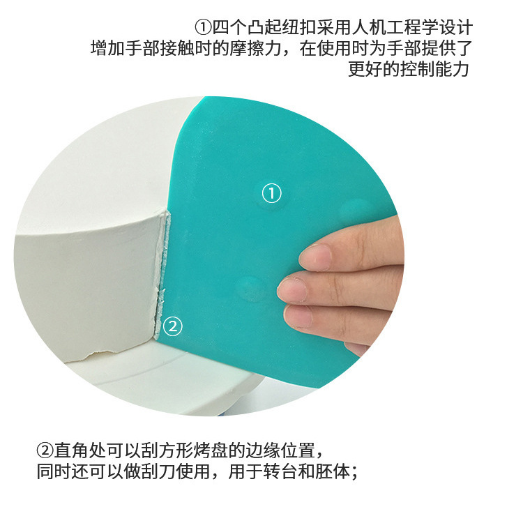 Venta caliente transfronteriza de pie creativo raspador hogar herramientas para hornear ángulo recto esquina redonda crema espátula de silicona