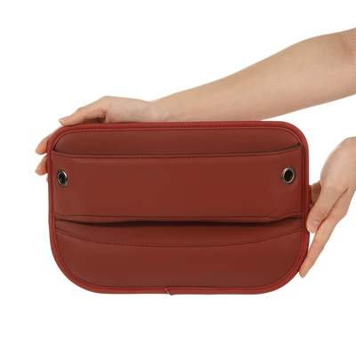 Car Seat Gap Leather Storage Car storage bag/box - red-30420cm