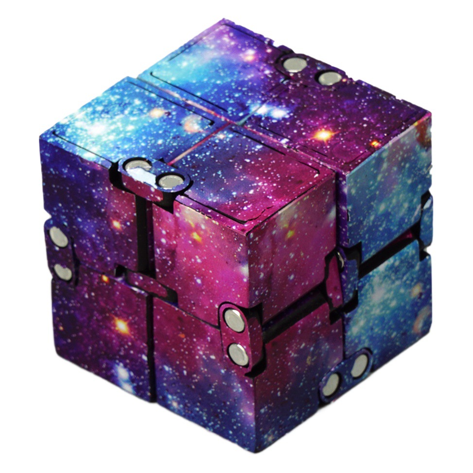 [Unlimited Rubik's Cube] Stress Reduction Relief Creative Stress Reduction Toy Luminous Blue Green Folding Infinite Cube